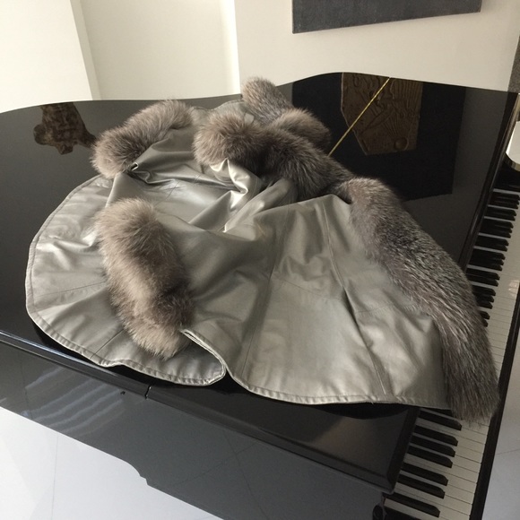 Michaela Fur metallic genuine leather fur jacket - Picture 5 of 12